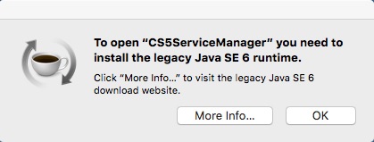 Apple Message: “You need to install the legacy Java SE 6 runtime ...